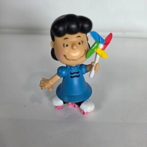 Peanuts Lucy Van Pelt 3" Figure Roller Skates Pinwheel Toy Just Play PVC